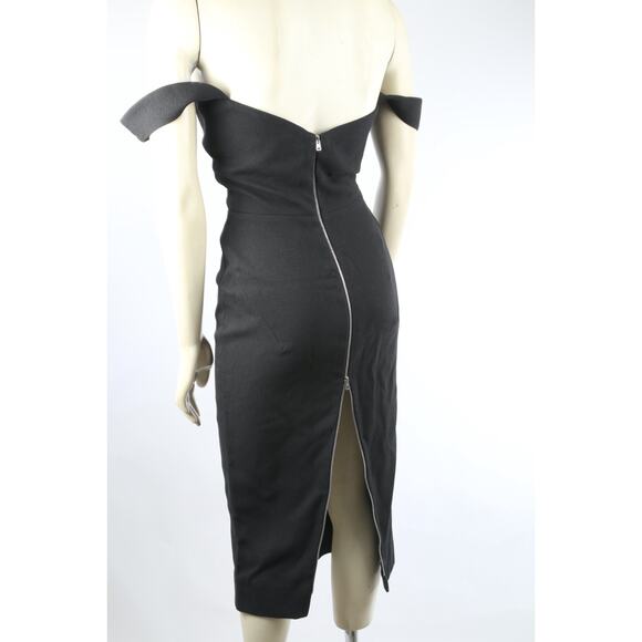 Victoria Beckham Black Sleeveless Fitted Midi Sheath Dress Size 2 - Picture 14 of 16
